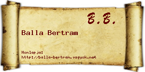 Balla Bertram névjegykártya